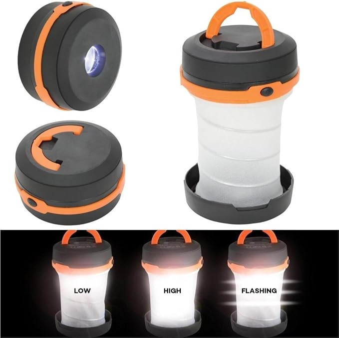 1W LED Pop-up Camping Lantern and Flashlight Outdoor Light Portable