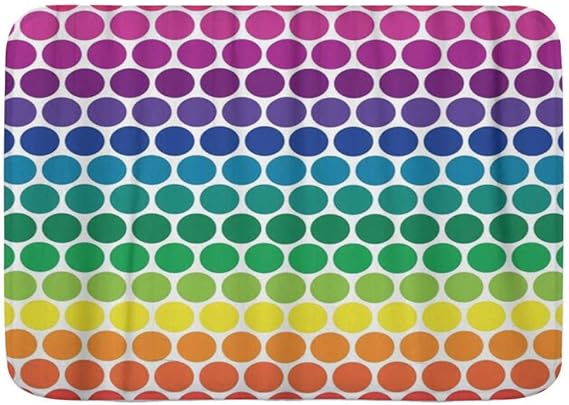 AoLismini Badematte Badezimmerteppiche, Blau Abstrakte Regenbogenpunkte