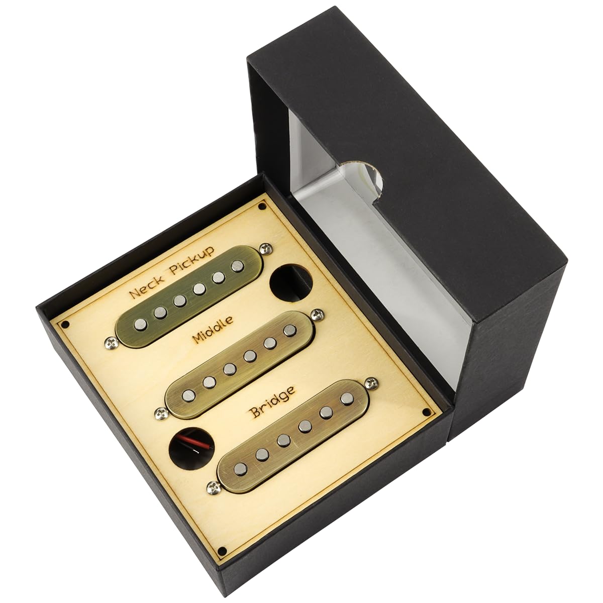 Ogdni Alnico 5 Strat Guitar Pickup Set Single Coil Pickups Guitar Neck/Middle/Bridge Pickup Cream for Strat Squier Electric Guitar Humbucker High Output(White) (GMB129)