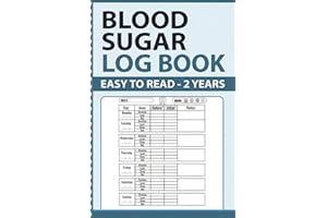 Blood Sugar Log Book - 2 Years: Daily Diabetic Glucose Diary, Insulin and Medication for type 1 and type 2 Diabetes - 2 Years