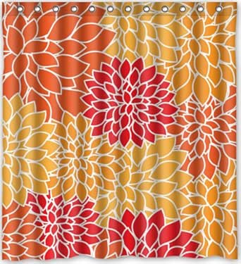 Amazon.com: Dahlia floral Popular Bath Curtain Shower ...