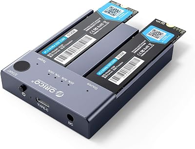 ORICO NVMe Clone Docking Station Dual-Bay USB C 10Gbps M.2 SSD Enclosure