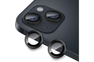Hsefo Compatible with iPhone 13 Mini / 13 Camera Lens Protector, Anti-Scratch 9H Tempered Glass Metal Camera Screen Protector Shockproof Cover Film Ring -2 Pcs Black