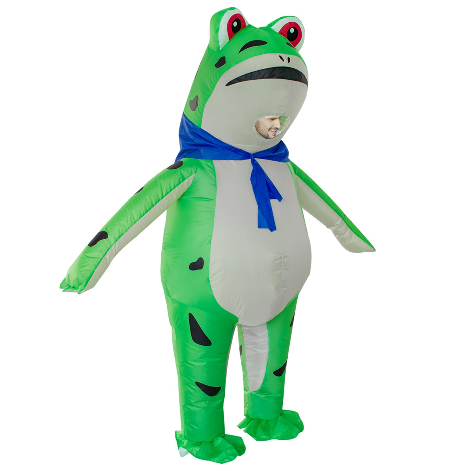 Poptrend Inflatable Costume Frog Blow up Costume Full Body Halloween Frog Suit for Adult Kids Men Women Funny Fancy Dress Party (Adult)