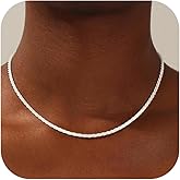 UPFAI 925 Sterling Silver Chain Necklace for Women - 2mm/3mm Italian Chain Necklace Fashion Jewelry Christmas and Valentine's Day Gifts 16/18/20/22 Inch