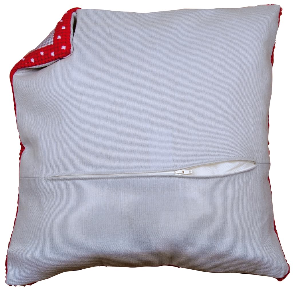 Vervaco Cushion Back: with Zipper: Grey, Cotton, NA, 45 x 45cm / 18" x 18"