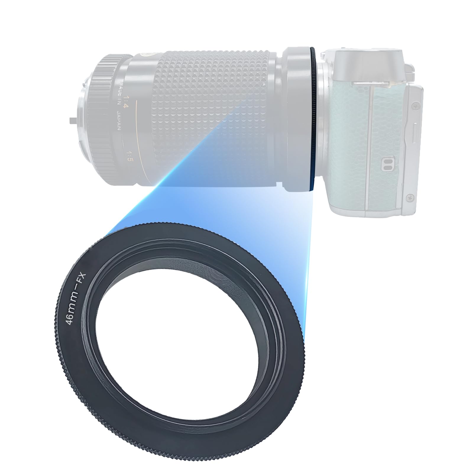 46mm-FX Macro Shoot Ring,46mm to FX Reverse Adapter Ring,Compatible with for Fuji film FX Camera X-A5 X-A20 X-A10 X-A3 X-A2 X-A1 X-T2 X-E3 X-E2S X-E2 X-E1 X-T100 X-M1 X-Pro1 X-Pro2,Macro Shoot. — image 1