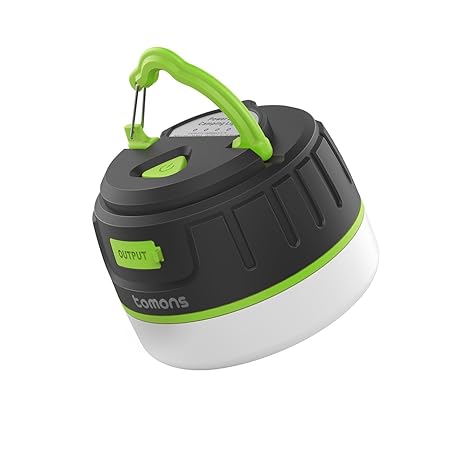 tomons Campinglampe IP65 Wasserdichte Camping Laterne 196lm, wiederaufladbar, 5200mAh