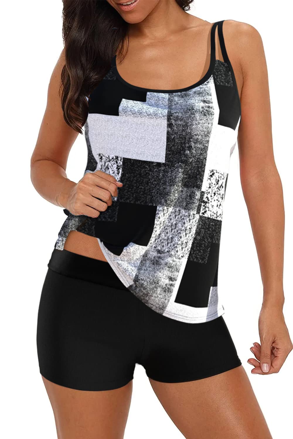 Photo 1 of ** UNKNOWN SIZE*** B2prity Tankini Swimsuits for Women Two Piece Bathing Suits Tummy Control Long Torso Tank Tops with Shorts