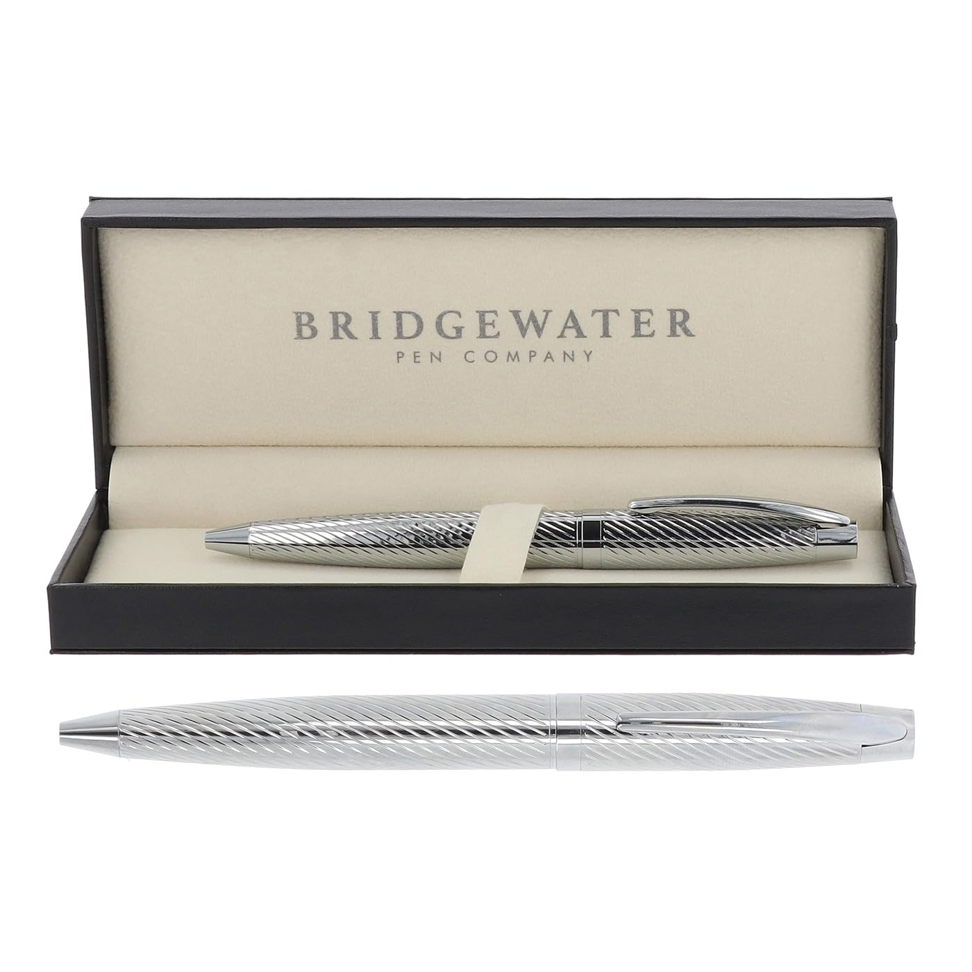 Bridgewater Pen Company Executive Ball Point Pen Collection, Boxed & Sleeved (Lancaster, Chrome) — image 1