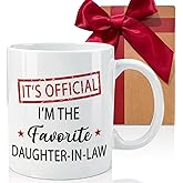 CATABUBU Daughter in Law Gifts from Mother/Father in Law - Birthday Christmas Valentines Mother's Day Wedding Gift, Funny DIL Gift - Officially Favorite Child Daughters Cup-262