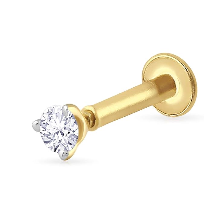 Buy Malabar Gold and Diamonds 18KT Yellow Gold and Diamond Nose Pin for