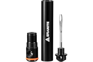 Granite Suture Aero Tire Plug Kit with Integrated CO2 Inflator, Tubeless Tire Repair Kit with 2 Size Plugs, CO2 Tire Inflator