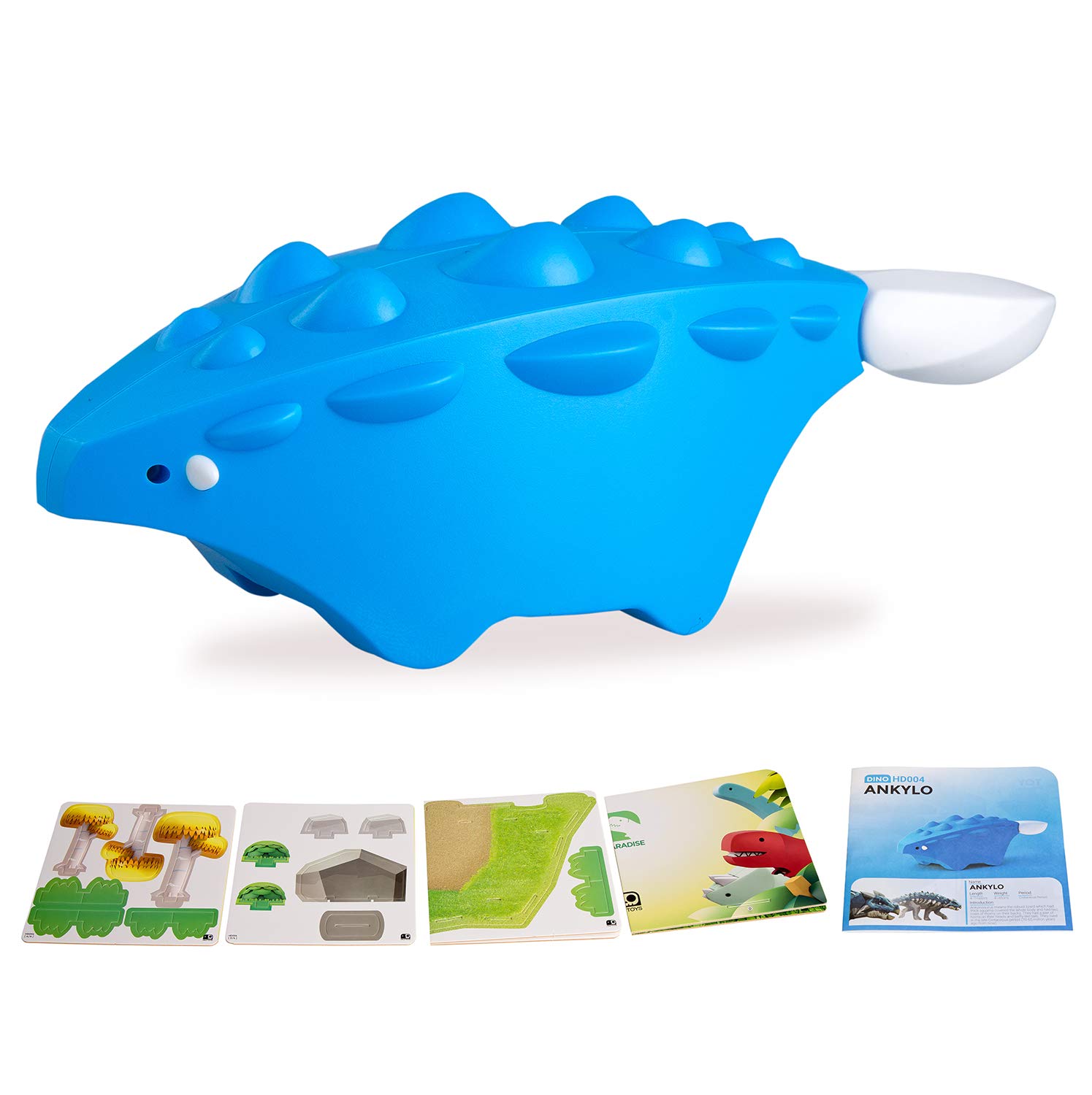 HALFTOYS Collectibles Magnetic Dinosaur Play Sets, 3D Jigsaw Puzzle Building Blocks, STEM Educational Take Apart Toys Gift for Toddler & Kids 3+ Years (Ankylosaurus)