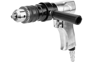 ZLXHDL Pneumatic Drill 1/2" Chuck 700RPM, Adjustable Speed CW/CCW Rotation with Anti-Vibration Handle, 1/4" Inlet for Heavy-Duty Industrial Drilling
