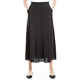 Max Studio Womens Maxi Skirt with Pockets and Front Inverted Pleat