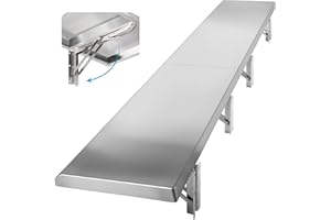 Toriexon Concession Shelf 48” x 12”, Stainless Steel Folding Shelf Serving Food Stand for Drop Down Concession Serving Windows