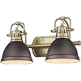 Golden Lighting Duncan 16 1/2" Wide Aged Brass and Bronze 2-Light Bath Light