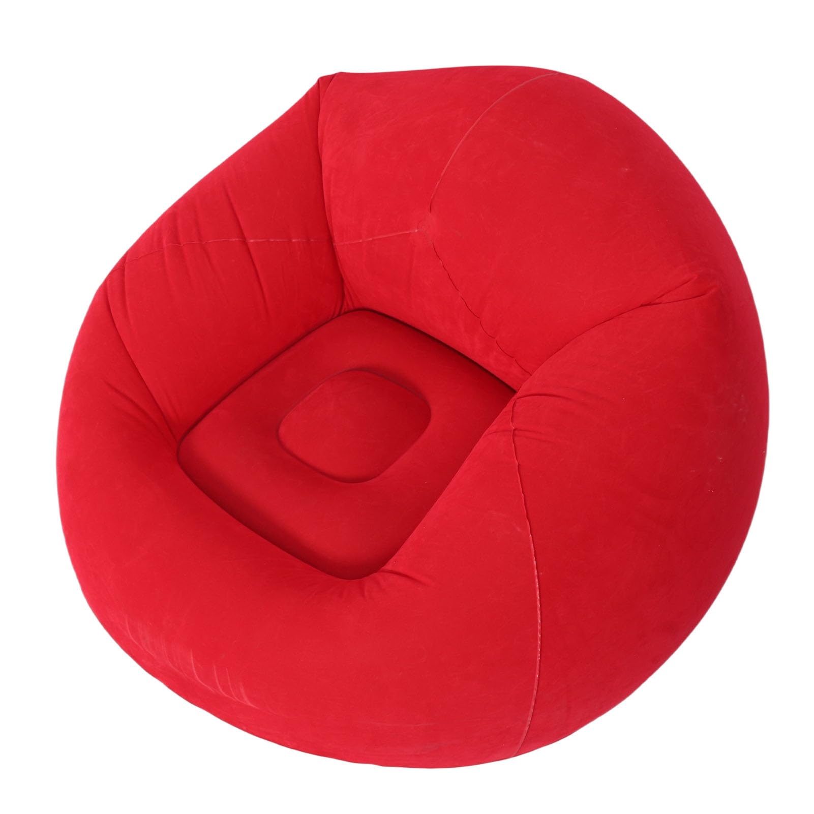 Dpofirs Inflatable Chair, Blow Up Sofa, Flocking PVC, Portable Folding, Red, for Living Room Bedroom Balcony Office Travel