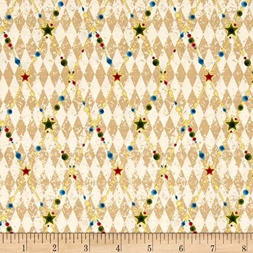 Penny Rose Joyous Christmas Sparkle Diamond Cream Fabric By The Yard