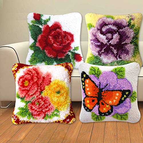 2 Cushion+Embroidery+Pillowcase+Crocheting+Handmade