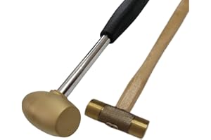 NK ESHOP Jewelry Making Hammers Set, 1lb Brass and Mini Brass Hammer, Essential Tools for Jewelry Making and Supplies for Chasing, Sheet Metal and Crafting