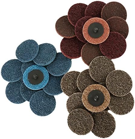 Wrightus 30pcs Roloc Sanding Disc 2 inch Mixed Pack Fine/Medium/Coarse Quick Change Discs for Surface Prep Strip Grind Polish Finish Burr Rust Paint Removal