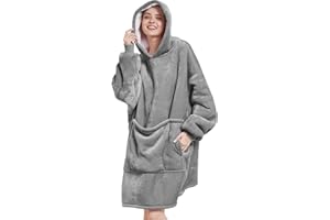 Aemilas Wearable Blanket Hoodie - Warm Sherpa Blanket Sweatshirt as Birthday Gifts For Women Mom Men,One Size Fits All