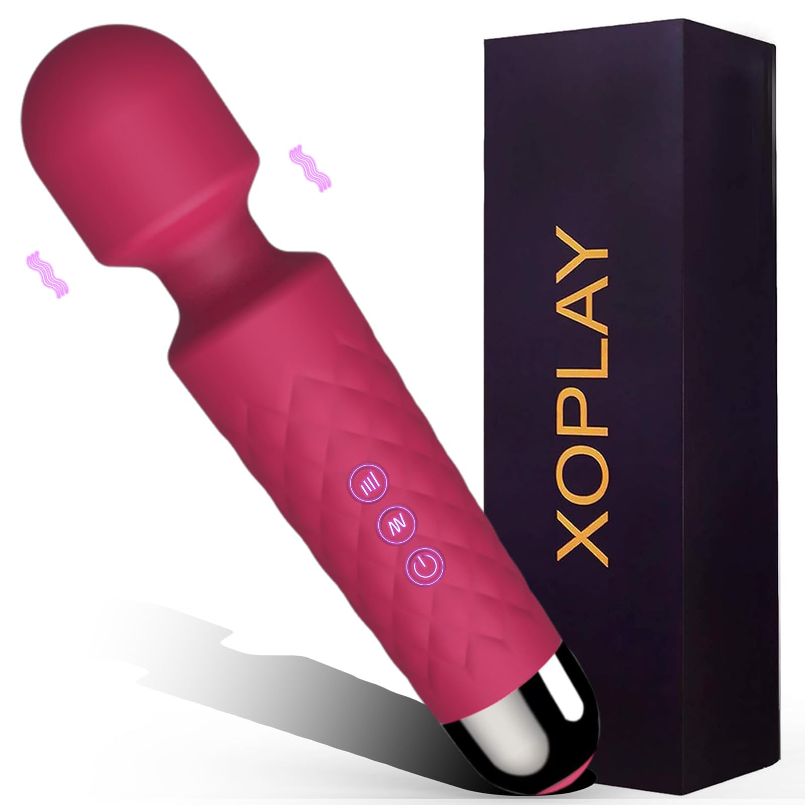 G Spot Wand Vibrator for Women,XOPLAY 20 Modes Powerful Dildo Clitoral Stimulator,Wireless Quiet Waterproof USB Rechargeable Anal Toys Adult Sex Toys Gift for Couples Female Masturbation Burgundy