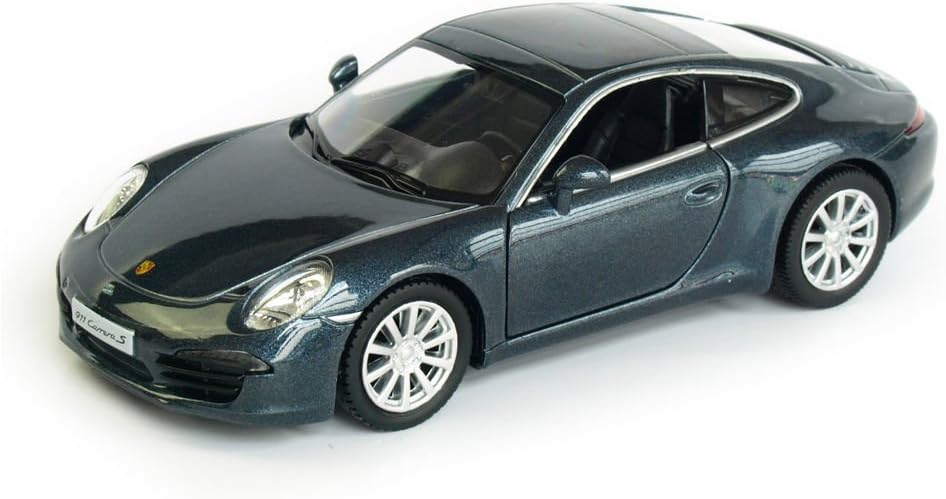 RMZ CityRMZ City 911 Carrera S Car 1:32 Scale Alloy Diecast Car Model Metallic Blue Opening Doors Detailed Interiors Pullback Go Action Model