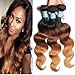 Jolia Hair 8A Brazilian Virgin Hair Weave Body Wave Ombre Blonde Human Hair Bundles 3 Tone #1B/4/27 Brazilian Hair Extensions No Shedding (22 24 33)