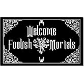 IFHUH Funny Front Door Mat | Welcome Foolish Mortals Mat |Non-Slip Crystal Velvet Funny Doormat with Textured Surface for Outdoor/Indoor Uses, Low-Profile Rug Mats for Entry 31.5