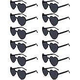 NACHLYNN 12 Pairs Black Rimless Heart Shaped Sunglasses for Women - Candy Heart Glasses for Party Favors