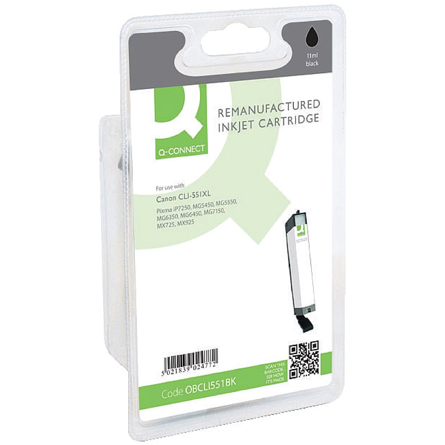 Q-Connect Ink for Canon CLI-551XL Cartridge HY - Black