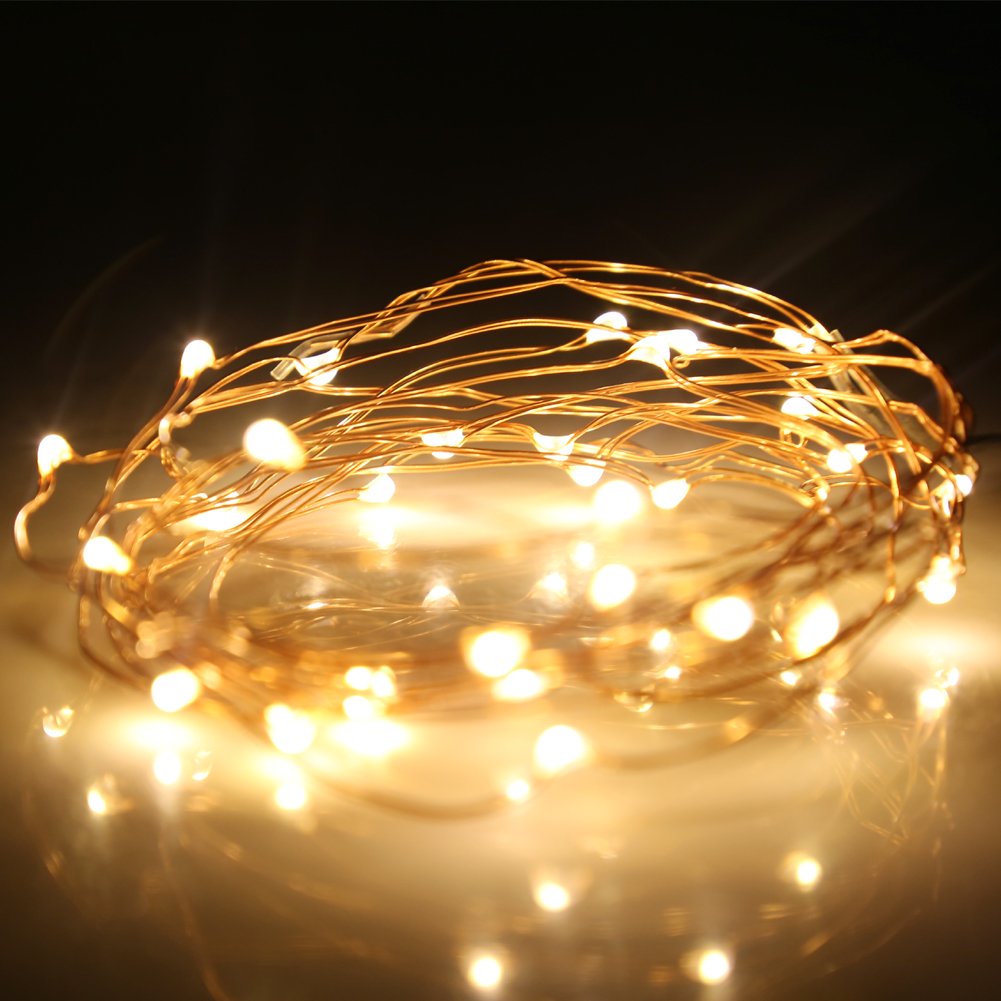 Kohree String Lights LED Copper Wire Fairy Lights, Battery Operated Starry Fairy Lights, Decor Rope Lights For Seasonal Decoration Home,Holiday, Wedding, Party(Warm White,2.2m/7.2ft) 8 Packs