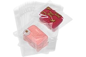 TEMLQPACK 100Pcs 4 x 6 Inch Clear Cellophane Bags for Cookies, Rice Krispie Treats, Macarons, Brownies, Soap, Chocolate Truffles, Candy - Ideal for Wedding & Birthday Party Favors