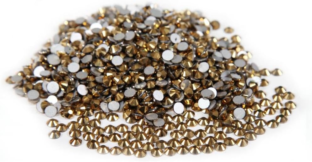 Jingle 1440pc/pack Crystal Non Hotfixed Flatback Rhinestones for Nails Nail Rhinestones Bag Shoe Nail Art Decoration DIY Beads Size ss4 1.5-1.6mm Aurum Gold Color