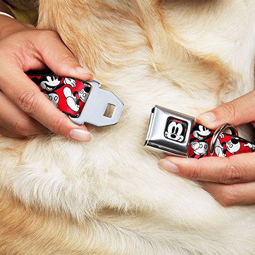 Buckle-Down DC-WDY158-L DYEO Mickey Mouse Face2 CLOSE Dog Collar, Large/15-26"
