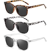 Wzerry 3 Pack Polarized Sunglasses for Women - Trendy Glasses Big Frame Style Lightweight with UV400 Protection Lens