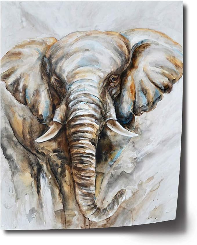 Amazon.com: Abstract Elephant Wall Art Animal Oil Painting on Canvas