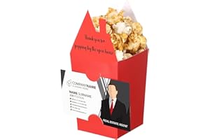 Hoolerry Mini Open House Shaped Popcorn Boxes with Tag Holder Thanks Open House Tag Business Card Paper Gift Popcorn Candy Biscuits Boxes for Estate Agent Favors Supplies