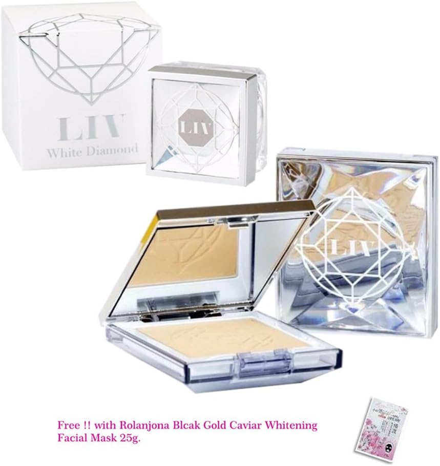 LIV WHITE DIAMOND POWDER # BEIGE + LIV WHITE DIAMOND CREAM LIGHT TECHNOLOGY SPF 30 PA+++ ANTI AGING WRINKLE SOFT LIGHT [GET FREE TOMATO FACIAL MASK]