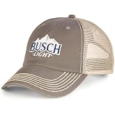 Busch Light Signature Stitched Mountain Logo Meshback Hat Grey