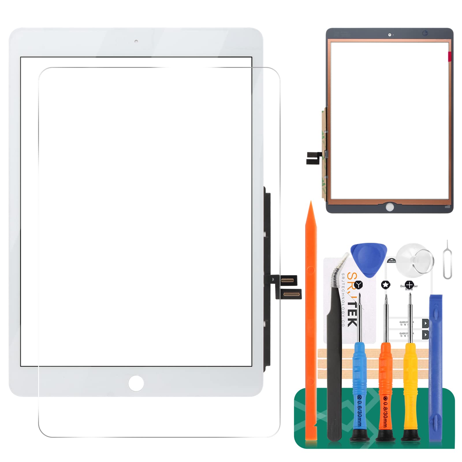 SRJTEK For iPad 10.2 2019 Touch Screen 7 7th A2197 A2200 A2198 A2232 Glass Replacement,For iPad 8 Digitizer A2428 A2429 A2430 A2270 Panel Repair Parts Kit (White)