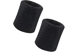 2 Pack 4 inch Wrist Bands Sweatbands Soft Thick Cotton Wrist Bands for Tennis Gym Soccer Basketball Running