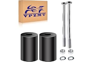 VPZMT 2'' Inch Rise 1-1/4'' Handlebar Risers Extension for Harley Touring Softail and Dyna Models (Black)