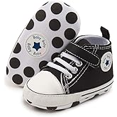 KIDSUN Unisex Baby Boy Girl Canvas Sneaker Soft Sole Infant Lace up Newborn Ankle Toddler First Walkers Crib Shoes