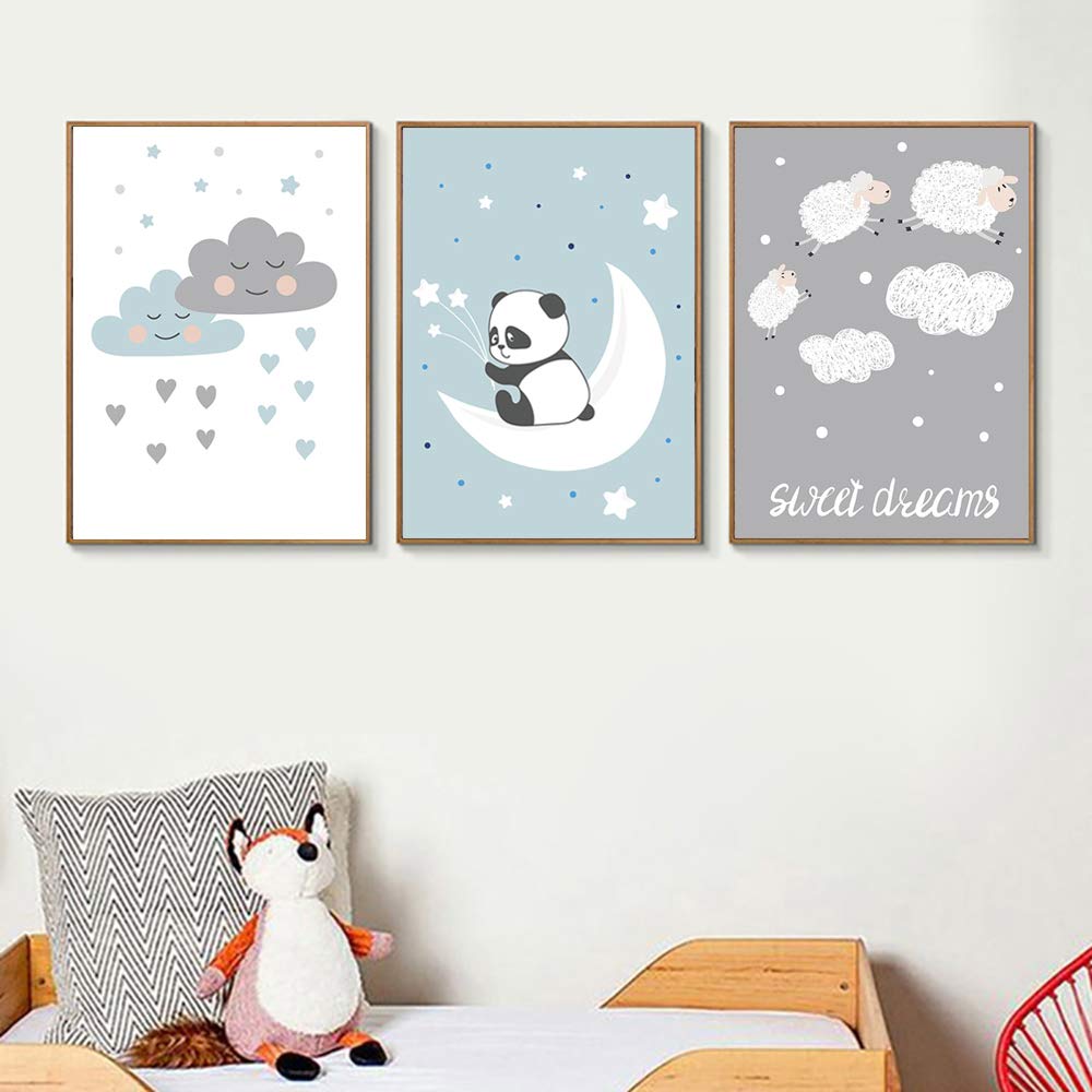 Voxloud Com Lot De 3 Posters Pour Chambre Denfant Dina 4 Decoration De Chambre De Bebe Ameublement Et Decoration Tableaux