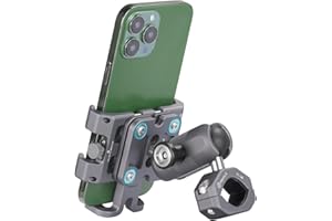 FANAUE Aluminum Anti-theft Bike Motorcycle Phone Mount with Vibration Dampener for bicycle/ATV/UTV/Scooter Handlebar, Compatible with RAM mounts B size phone holder Accessories for 5.5-7'' Smartphone.