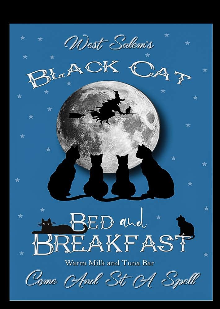 Best Black Cat Halloween Garden Flag